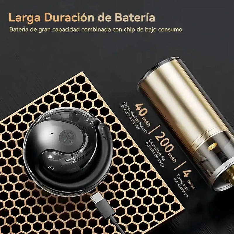 Auriculares Deportivos Bluetooth, Diseño Redondo De Coco, Gancho Y Táctil,