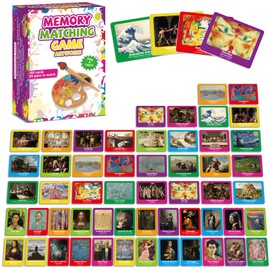 gisgfim 50 Pairs Memory Matching Game Famous Paintings Concentration Memory Card for Adults Learning Educational Game A Fun & Fast Artworks Theme Matching Games