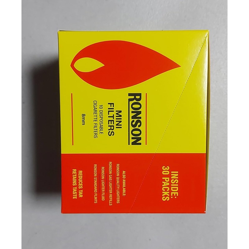 RONSON Disposable Mini Filters 30 x 10 Packs Full Box