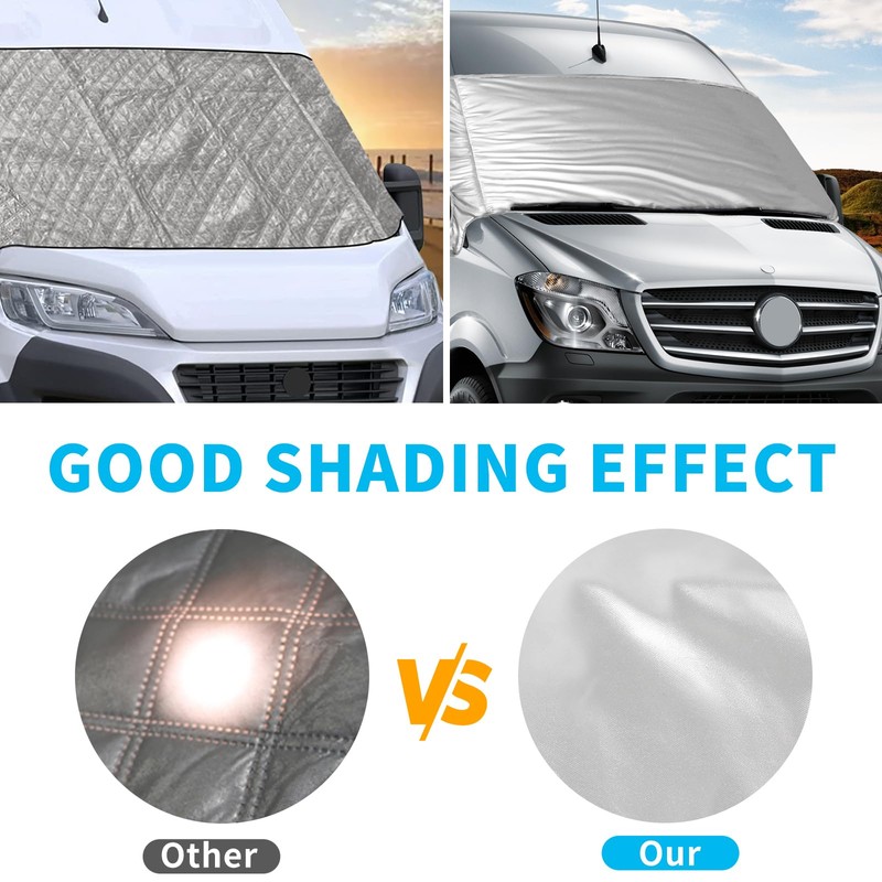Silver RV Windshield Sun Shade Cover Compatible with Crafter 2019-2023