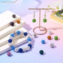 PandaHall 100pcs 12mm Disco Ball Beads Rhinestone Round Polymer Clay Rhinestones Bulk for Jewelry Making Bead Pen Decoration