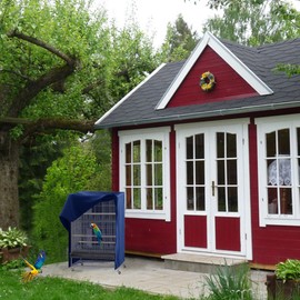 PONY DANCE Pets Product Universal Birdcage Cover Blackout & Breathable Birdcage Cover for Pets' Good Night, Small, Blue, 21 Inches L x 21 W x 28 H