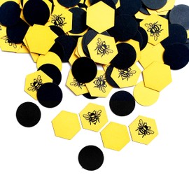 Nerdy Words Honey Bee Hexagon & Dots Paper Confetti 14g Bee Day Party