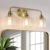Mecgirn 3 Light Gold Vanity Lights for Bathroom, Bathroom Light