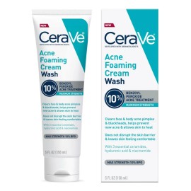 Limpiador facial Ceravé con Peróxido de Benzoilo 10% para Acné Espinillas Pieles grasas 150ml