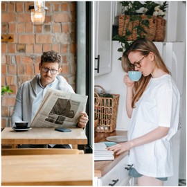 minlen 2 Pack Blue Light Glasses for Women or Men |Fashion UV Ray Filter Eyeglasses for Reading, PC and TV | Gaming Glasses Instantly Blocks Glare from Computers and Phone Screens(Black+Clear)