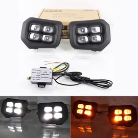 KITOCARTOP LED Fog Lights DRL Fit For 2016-2023 Toyota Tacoma With Amber Turn Signal Driving Lights Front Bumper HeadLights Accessories