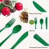 100 Pcs Green Plastic Forks Green Plastic Silverware Disposable Cutlery