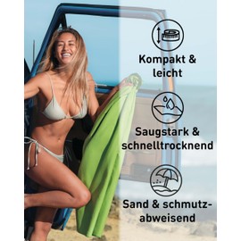 Fit-Flip Microfibre Towel, Compact, Ideal as a Sports Towel, Travel Towel, Beach Towel, Quick-Drying and Lightweight, Large Bath Towel, (1 x 40 x 80 cm, Green)