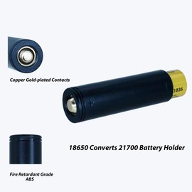 18650 to 21700 Battery Adapter, Converter Adapter for 21700 Flashlight Cases with Metal Contacts 18650 Sleeve Batteries Protective 21700 Battery Adaptor Holder Accessories (1 Battery Converter)