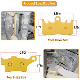 Front + Rear Brake Pads for 2008-2012 Can Am Spyder RS GS SE5 SM5 RT RT-S LTD RS-S Roadster, Heavy Duty Ceramic Disc Metal Replacement Brake Pads Kit (3 Sets)