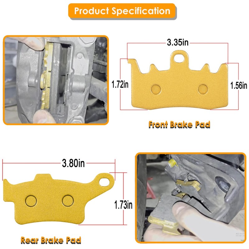 Front + Rear Brake Pads for 2008-2012 Can Am Spyder