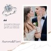 Aurora & Fiori Flower Moissanite Engagement Rings for Women,Women's 925