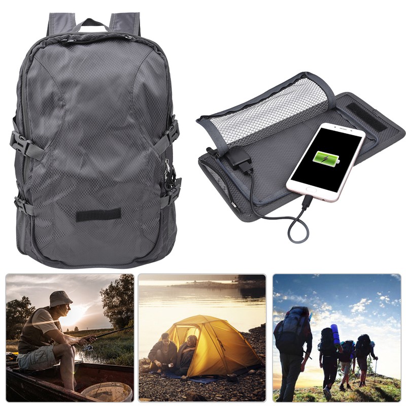 ECE-816 Solar Powered Outdoor Foldable Hiking Backpacks Waterproof Camping Travel
