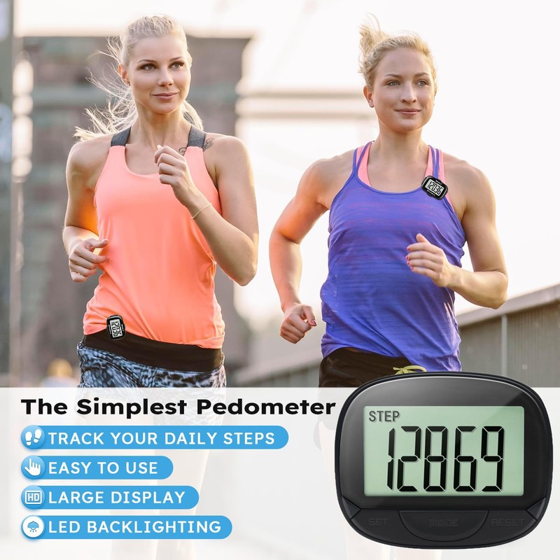 Pedometer for Walking, Large Digital Display and Clip, Pocket Pedometer
