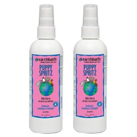 Earthbath Puppy Spritz, 8 Ounces, Wild Cherry, Deodorizes Conditions and Detangles (2 Pack - 8 oz.)