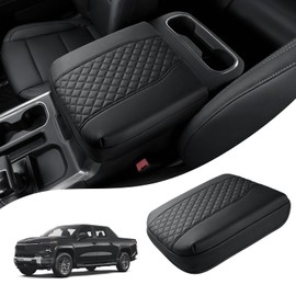 Autorder Center Console Cover for 2019-2025 2026 Chevy Silverado/GMC Sierra Accessories Armrest Cushion Cover Nappa Leather Middle Console Covers Console Cushion Pad Anti-Scratch(Bucket Seat Only)