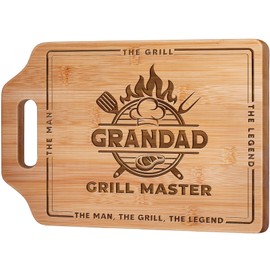 Gleevara Grandad Gifts, Grandad Birthday Gifts, Exquisite Engraved Chopping Board Christmas Kitchen Gifts for Grandad, Best Grandad Gifts from Grandchildren on Fathers Day