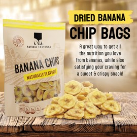 Healthy Banana Chips Dried Slices - Family Pack Bags of Dried Banana Chips Sweetened - Sweet Crispy Crunchy Snacks for Adults & Kids - Dehydrated Bananas Chip - 100% Dry Bananas Fruit Chips (Banana Chips 16 oz.)