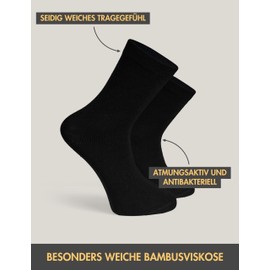 Basic Treasure 5 Pairs of Men's Bamboo Socks, Black, Premium Bamboo Business Stockings, Anti Sweat Socks, Antibacterial Bamboo Socks, Bamboo Socks Against Sweaty Feet, black