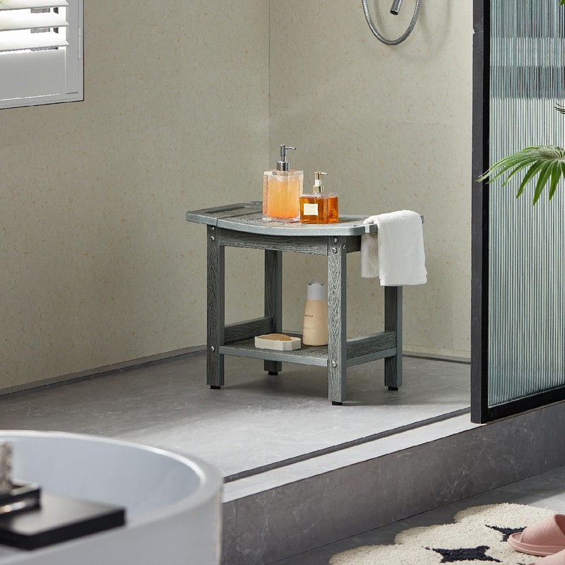 Waterproof Shower Stool for Inside Shower,Heavy Duty Bench for Shower,
