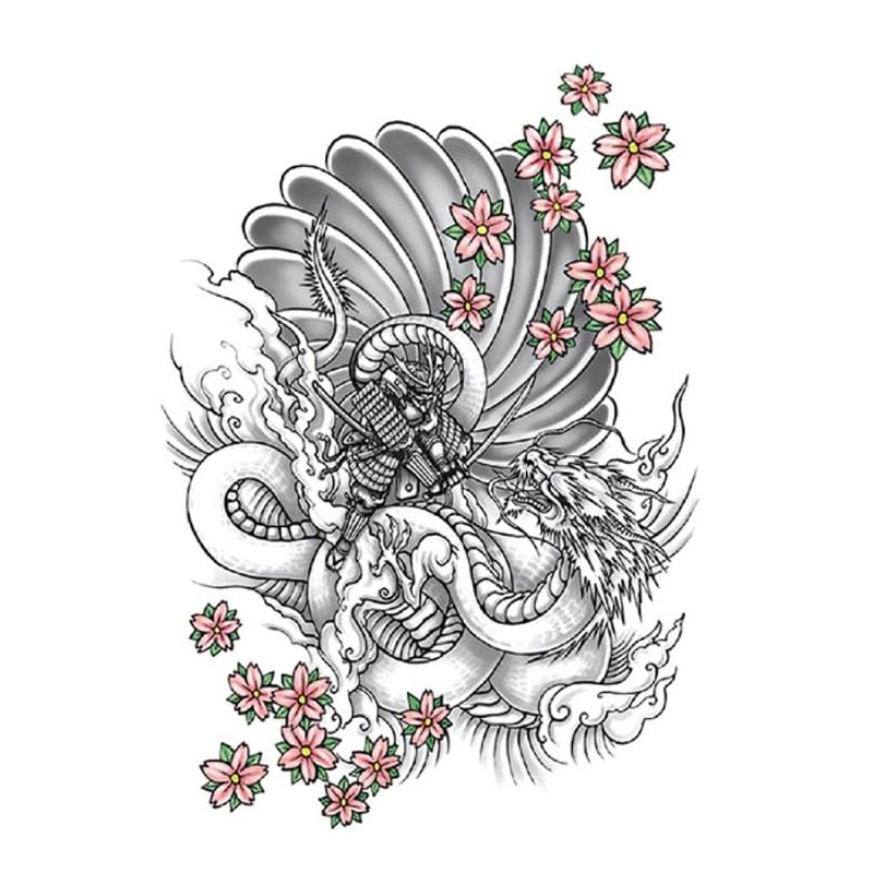 2 Sheets Dragon Tattoo Phoenix Tattoo Temporary Tattoo Arm Tattoo
