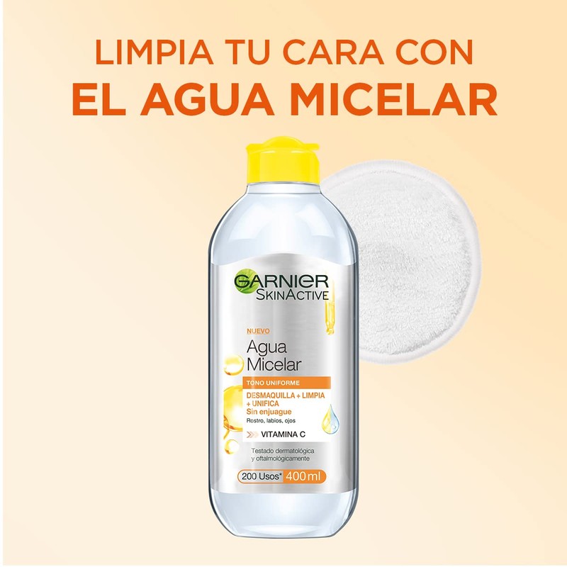 Garnier Skin Naturals Face Express aclara tono uniforme Agua Micelar