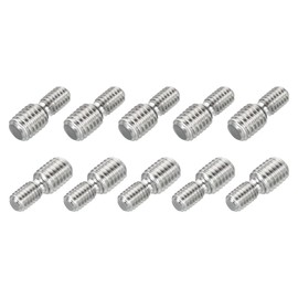HiPicco M8x10mm to M10x10mm Double End Threaded Stud Screw Reducing Bolt,304 Stainless Steel Thread Reducer Adapter for Furniture Fastener Welding, Hardware Connectors 10 Pack