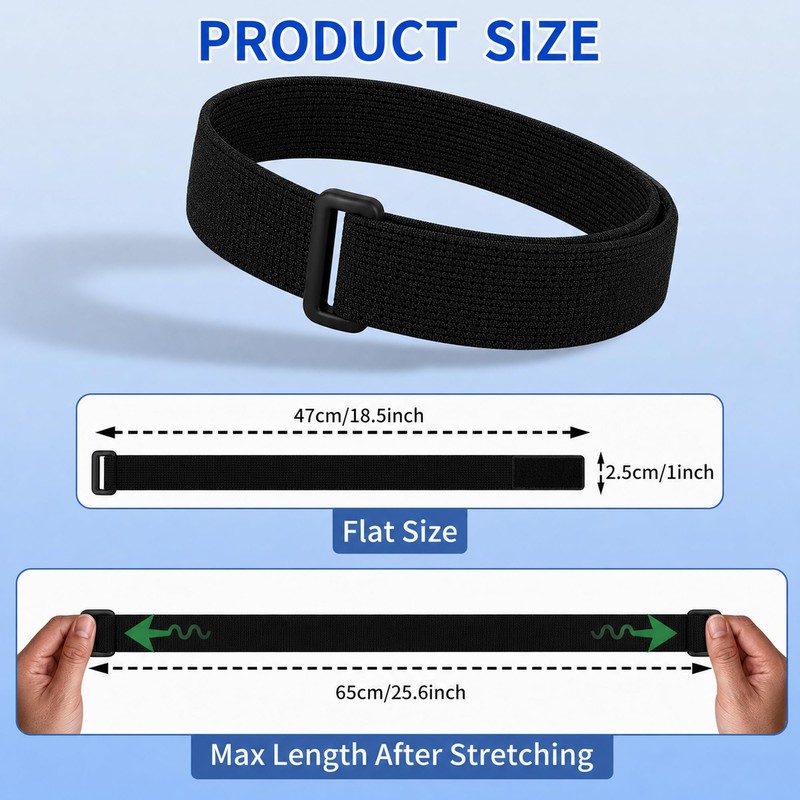 4 Packs Leg Bag Straps(Black), Buckle-Type Hook and Loop Strap,Urine