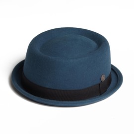 DASMARCA Jack Rudeboy Mod Style Porkpie Felt Hat - Teal Small