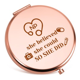 Nurse Practitioner Gifts for Women Compact Mirror Nursing Student Gifts Nurses Appreciation Gift Medical Student Graduation Gift Nurses Week Birthday Present for Nurse Friend Folding Makeup Mirror