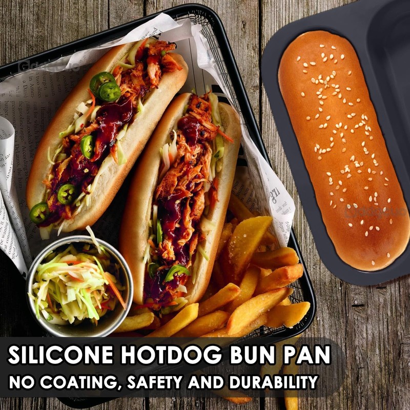 Silicone Hotdog Bun Pan, 6 Inch Standard Hot dog Bun