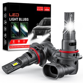 Behanluva Upgraded 9005/HB3 Light Bulbs (2 Packs) 32000LM Super Brightness 6500k White No Adapter Needed Plug & Play - 1:1 Mini Size 9005 LED Fog Bulb 10 Years Long Service with Cooling Turbo Fan