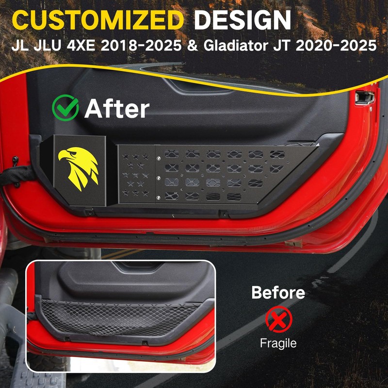 MusixiA Metal Front & Rear Door Pockets Box Pockets for
