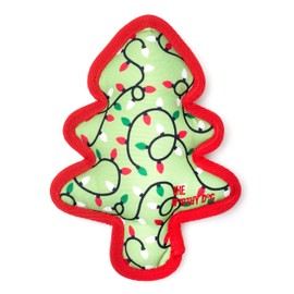The Worthy Dog Holiday Lights Tree Chew Toy Red/Green, Fun Fetch Play with Squeaker for Dogs Durable Material for Aggressive Chewers -Large