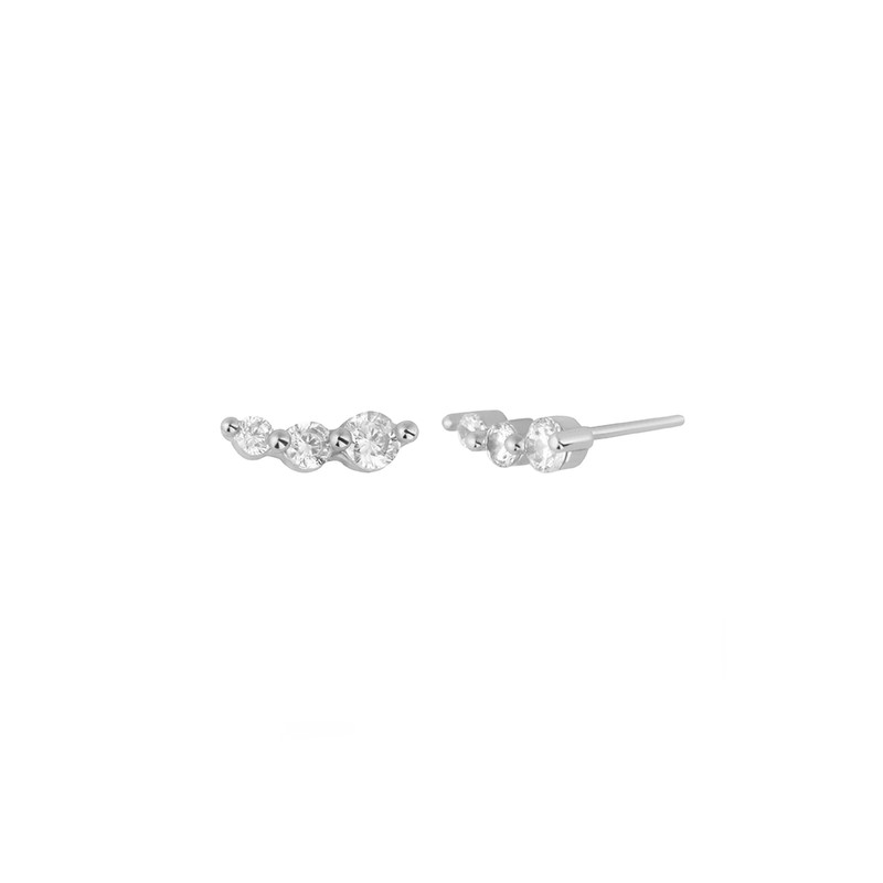 Gold&Deer 14K GF triple curve bar earrings yellow gold /