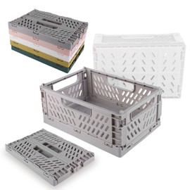 Pack of 5 Mini Baskets, Mini Plastic Baskets, Folding Basket, Sturdy Folding Box, Plastic, Folding Basket, Plastic Folding Box, Storage Box for Children's Room, Kitchen, Bedroom, Office