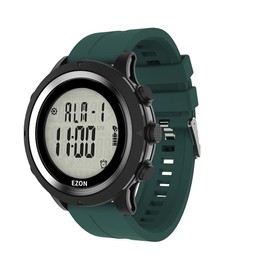 EZONT909 Running Watch GPS Light Heart Rate Monitor Wristwatch Digital Watch Waterproof Lightweight Pedometer (Green)
