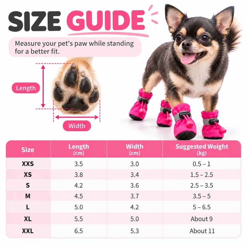 Waterproof Dog Boots for Small Dogs & Puppies – Anti-Slip