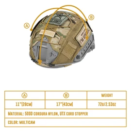 OneTigris Helmet Cover MC Helmet Protection for Fast PJ Type Headwear Airsoft (Multicam Camo)