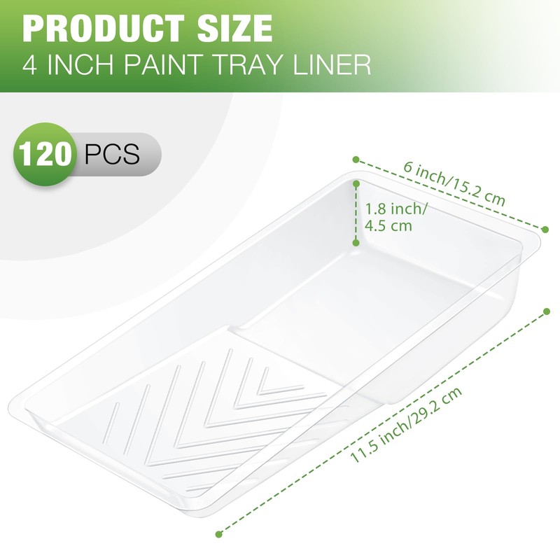 Geelin 120 Pcs Paint Tray Liner 4 Inch Small Paint