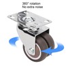 2pcs Caster Wheels Silent 360° Rotation Brake Free TPR Soft