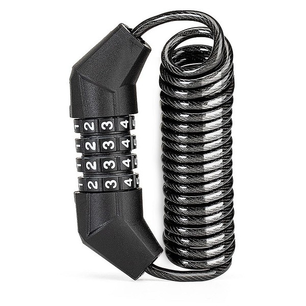 Newsmy Motorcycle Helmet Lock 1.5m/5Ft, Portable 4-Digital Safety Code Combination