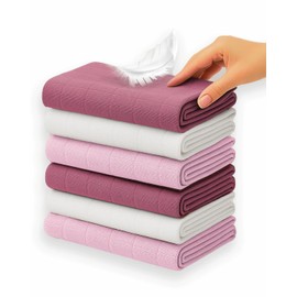 Soft Touch Newborn Essentials 100% Cotton Baby Muslin Cloths 6 Pack 70 x 70 cm (Assorted - Pink, White, Deco Rose)