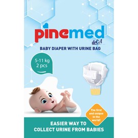 Pine Med Urine Bag for Children - Disposable Nappy with Integrated Urine Collection Bag - Ideal for Urine Sample for Babies & Toddlers, Home & Clinic (M)