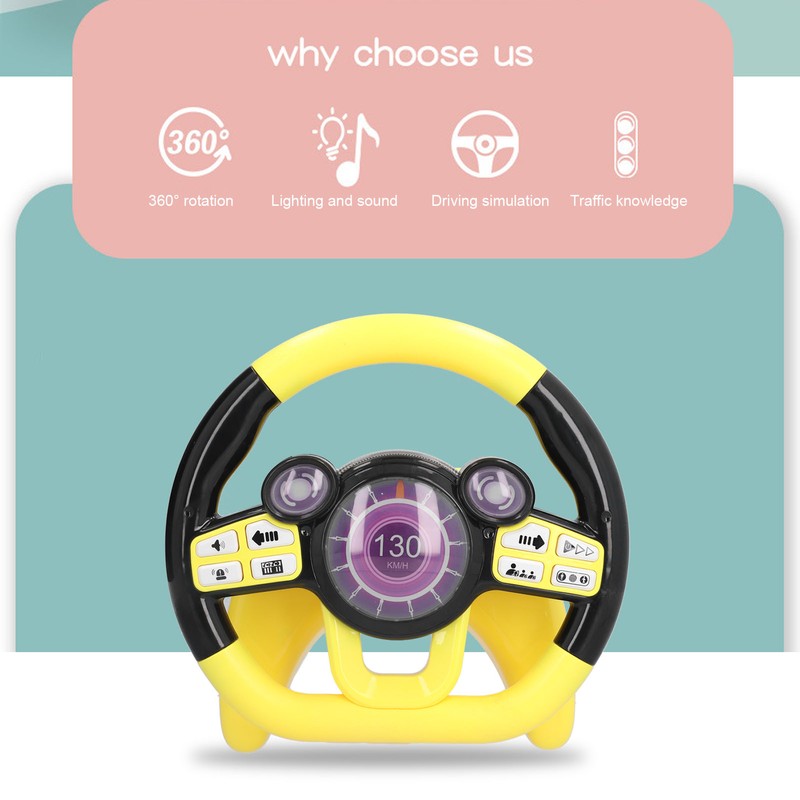 Children Kids Driving Simulation Steering Wheel Early Childhood Educational ToysYellow