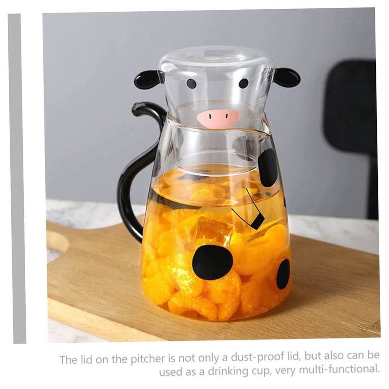 FUNOMOCYA Cute Cow Pitcher Set l Cold Water Bottle Fridge