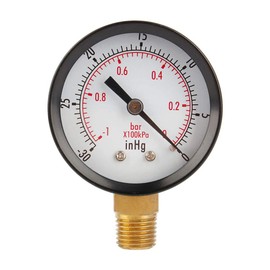 2" Vacuum Pressure Gauge, for Air Compressor Water Oil Gas, 1/4" NPT Lower Bracket MF