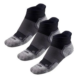 Road Runner Sports R-Gear OS1st Ultimate Performance No Show Socks for Men and Women, Black, S, (3 Pairs)