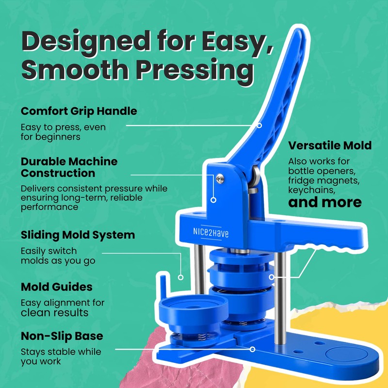 Button Maker Machine – Multiple Size Molds– Pin Maker Machine